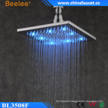 New Bathroom Square Brass 10′′ Waterfall LED Light Shower Head